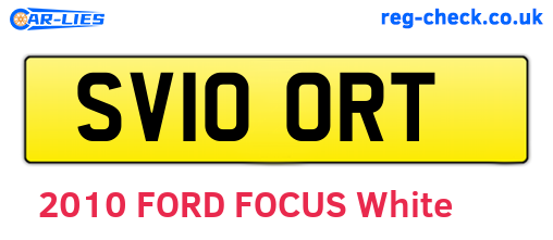 SV10ORT are the vehicle registration plates.
