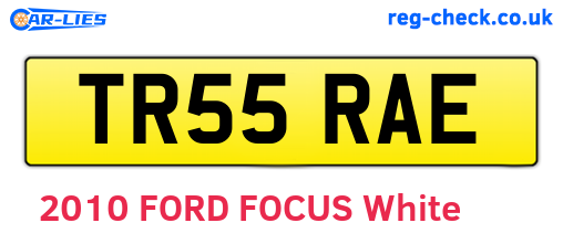 TR55RAE are the vehicle registration plates.