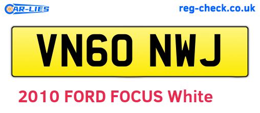 VN60NWJ are the vehicle registration plates.