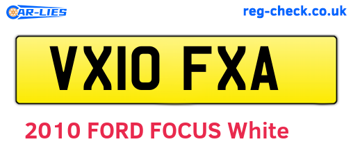 VX10FXA are the vehicle registration plates.