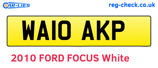 WA10AKP are the vehicle registration plates.