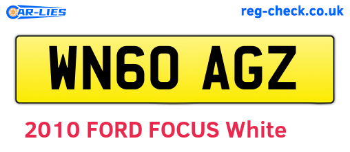 WN60AGZ are the vehicle registration plates.