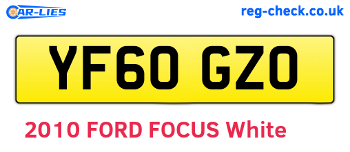 YF60GZO are the vehicle registration plates.