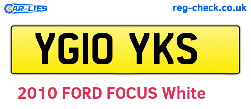 YG10YKS are the vehicle registration plates.