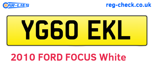YG60EKL are the vehicle registration plates.
