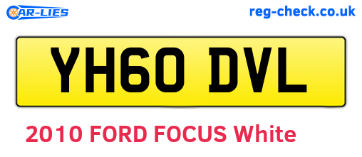 YH60DVL are the vehicle registration plates.