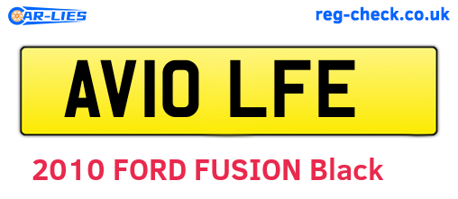 AV10LFE are the vehicle registration plates.