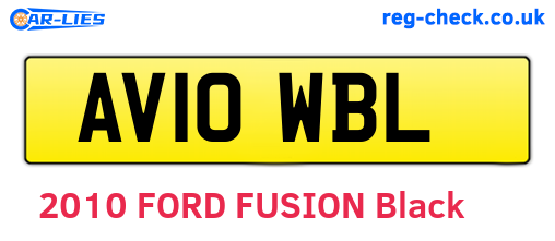 AV10WBL are the vehicle registration plates.