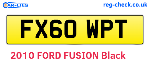 FX60WPT are the vehicle registration plates.