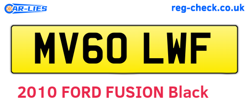 MV60LWF are the vehicle registration plates.
