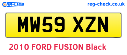 MW59XZN are the vehicle registration plates.