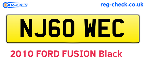 NJ60WEC are the vehicle registration plates.