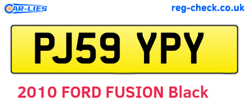 PJ59YPY are the vehicle registration plates.