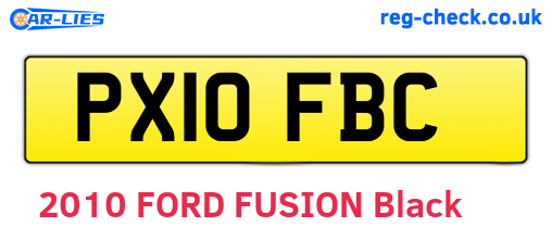 PX10FBC are the vehicle registration plates.