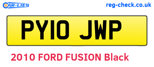 PY10JWP are the vehicle registration plates.