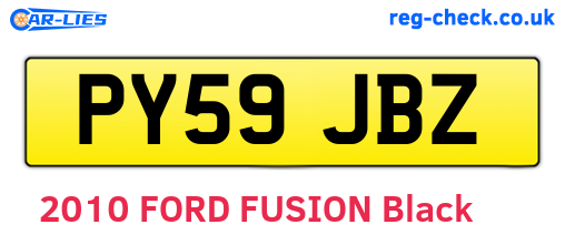 PY59JBZ are the vehicle registration plates.