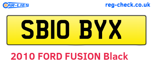 SB10BYX are the vehicle registration plates.