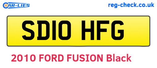SD10HFG are the vehicle registration plates.