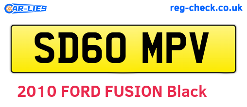 SD60MPV are the vehicle registration plates.