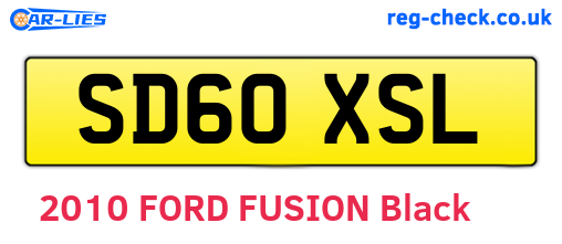 SD60XSL are the vehicle registration plates.