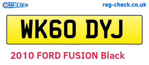 WK60DYJ are the vehicle registration plates.