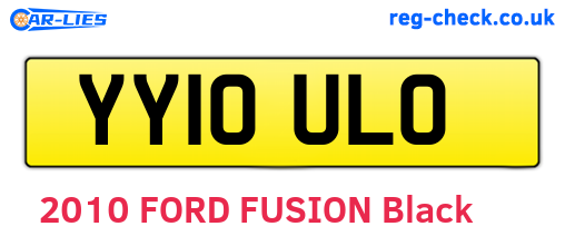 YY10ULO are the vehicle registration plates.