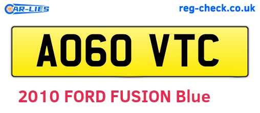 AO60VTC are the vehicle registration plates.