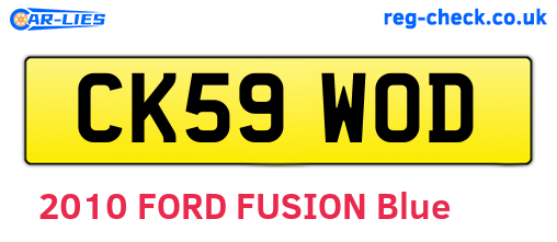 CK59WOD are the vehicle registration plates.