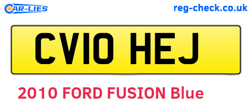 CV10HEJ are the vehicle registration plates.