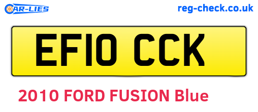 EF10CCK are the vehicle registration plates.