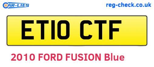 ET10CTF are the vehicle registration plates.