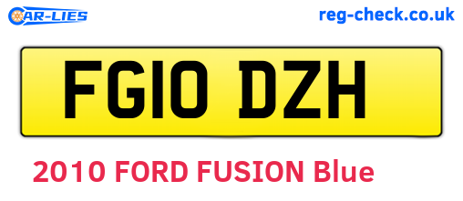 FG10DZH are the vehicle registration plates.