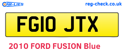 FG10JTX are the vehicle registration plates.
