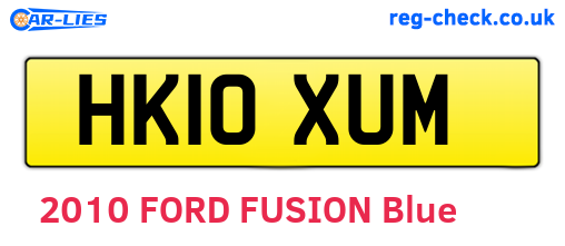 HK10XUM are the vehicle registration plates.
