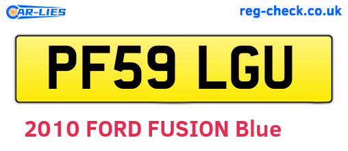 PF59LGU are the vehicle registration plates.