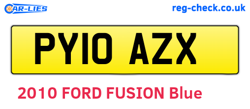 PY10AZX are the vehicle registration plates.