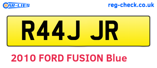 R44JJR are the vehicle registration plates.