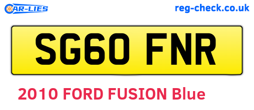 SG60FNR are the vehicle registration plates.