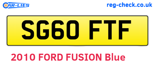 SG60FTF are the vehicle registration plates.