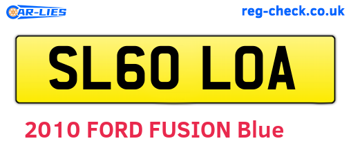 SL60LOA are the vehicle registration plates.
