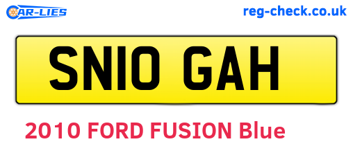 SN10GAH are the vehicle registration plates.