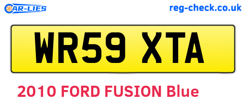 WR59XTA are the vehicle registration plates.