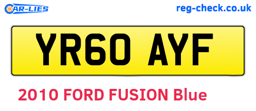 YR60AYF are the vehicle registration plates.