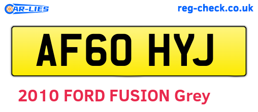 AF60HYJ are the vehicle registration plates.