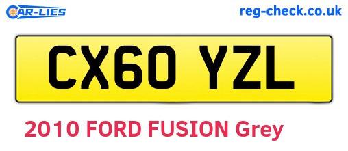 CX60YZL are the vehicle registration plates.