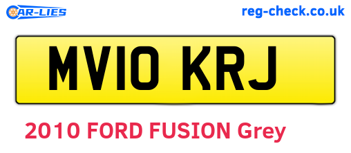 MV10KRJ are the vehicle registration plates.