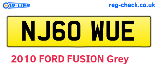 NJ60WUE are the vehicle registration plates.