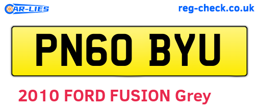 PN60BYU are the vehicle registration plates.