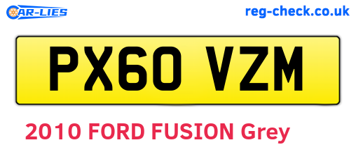 PX60VZM are the vehicle registration plates.