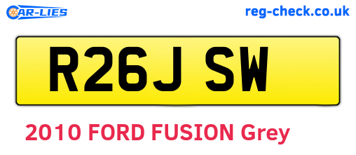 R26JSW are the vehicle registration plates.